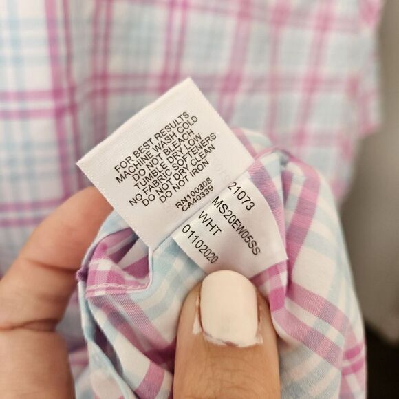 Peter Millar Summer Comfort Mens Plaid Button Down Shirt Size S Short Sleeve - Picture 4 of 4